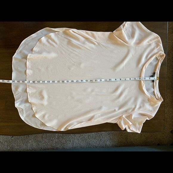 Acrobat Top Blouse 100% silk, short sleeve, cream, size S - Picture 8 of 10